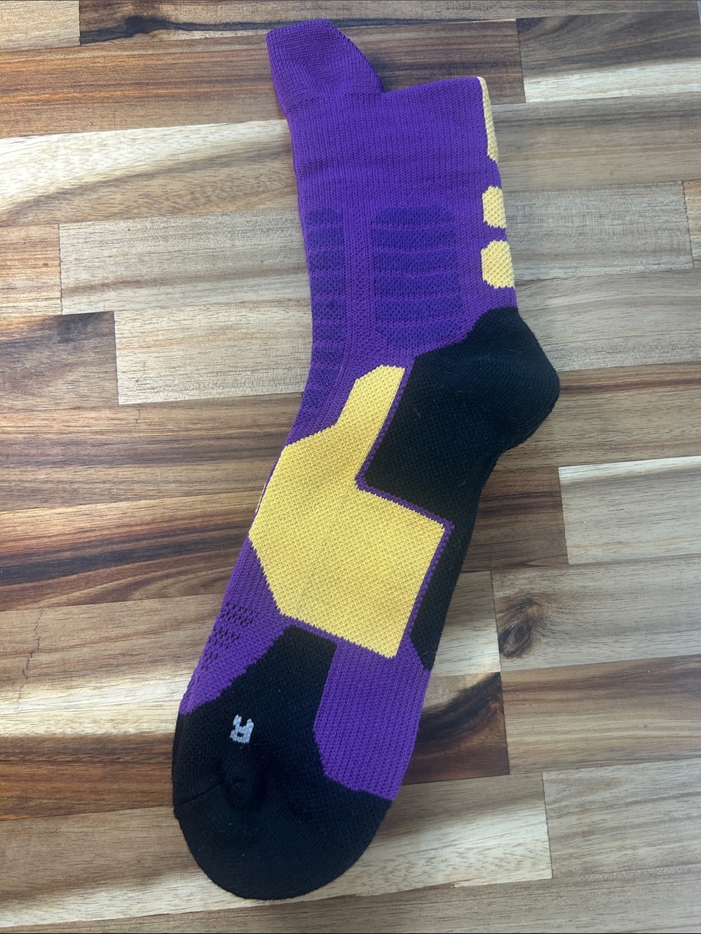 Purple & Yellow Men’s Athletic Crew Socks, 1 pair